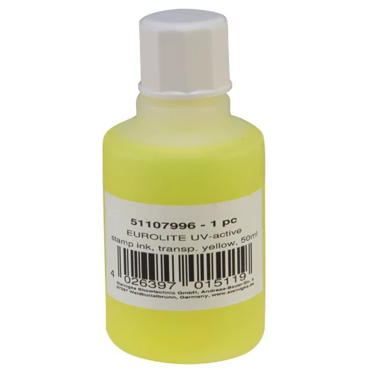 EUROLITE UV-active Stamp Ink, transparent yellow, 50ml