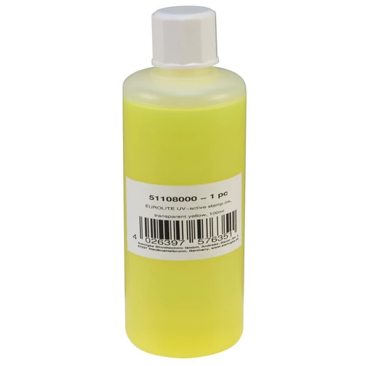 EUROLITE UV-active Stamp Ink, transparent yellow, 100ml