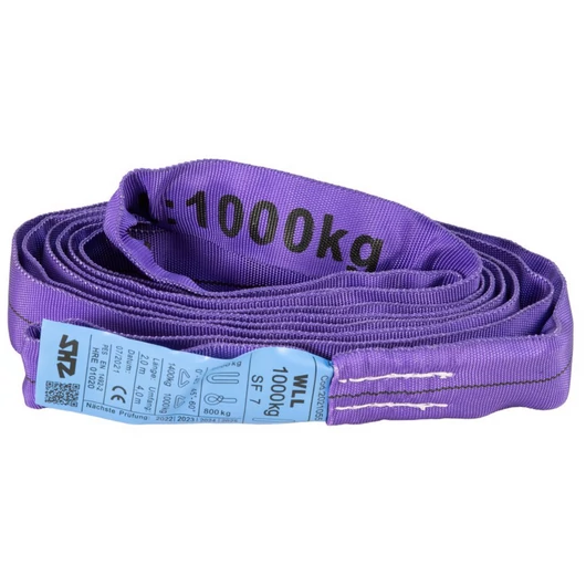 SHZ Round Sling 2m, max. Load 1000KG according to EN 1492-2 SF7 violett