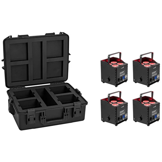 EUROLITE Set 4x AKKU UP-4 QCL Spot QuickDMX MK2 + Plastic case