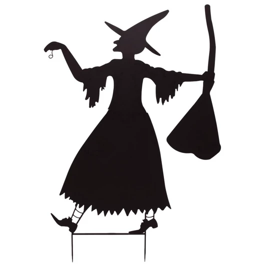 EUROPALMS Slhouette Metal Witch with Broom, 140cm