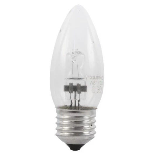 OMNILUX 230V/28W E-27 candle lamp clear H