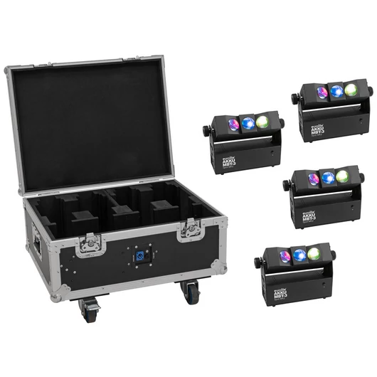 EUROLITE Set 4x AKKU MBT-3 Spot MK2 + Flightcase with wheels and charging function