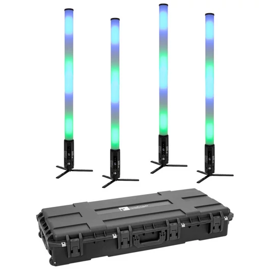 EUROLITE Set 4x AKKU IP Pixel Tube 360° PRO CRMX + Plastic case