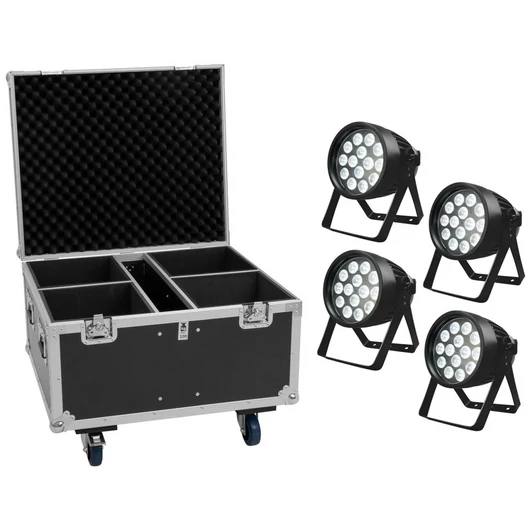 EUROLITE Set 4x LED IP PAR 14x10W HCL + Flightcase