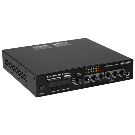 OMNITRONIC EP-220PS Preamplifier with MP3 Player, Bluetooth and FM Radio 9.5"