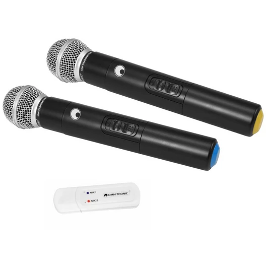 OMNITRONIC UWM-2HH USB Wireless Mic Set with two Handheld Microphones