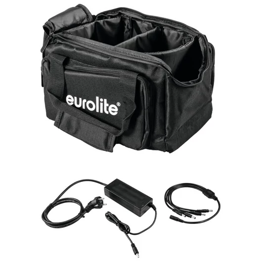 EUROLITE Set SB-14 Soft-Bag + Charger 4x AKKU Flat Light 1