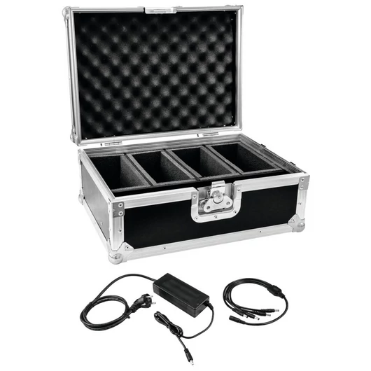 EUROLITE Set Flightcase 4x AKKU Flat Light 1 + Charger
