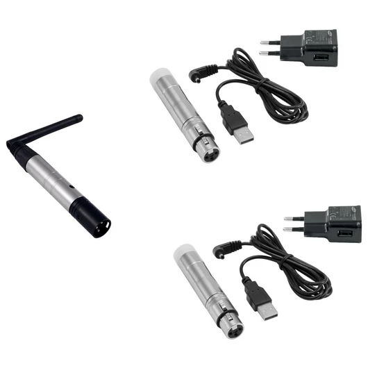 EUROLITE Set QuickDMX 1x Transmitter + 2x AKKU Receiver