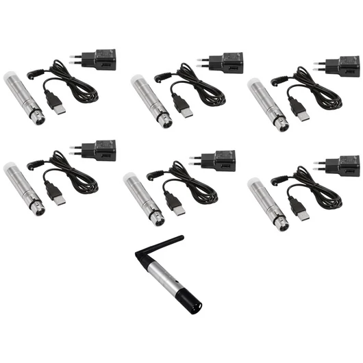 EUROLITE Set QuickDMX 1x Transmitter + 6x AKKU Receiver