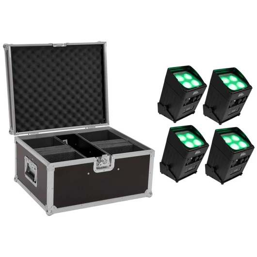 EUROLITE Set 4x AKKU IP UP-4 Entry QCL Spot QuickDMX + Case