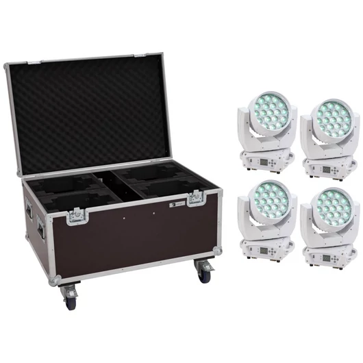 EUROLITE Set 2x LED TMH-X4 Moving Head Wash Zoom wh + EU Case with wheels