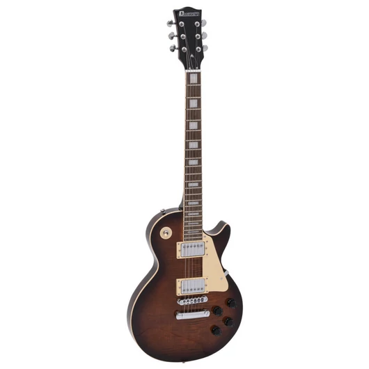 DIMAVERY LP-700 E-Guitar, flamed brown