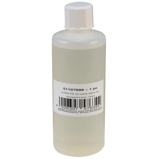 EUROLITE UV-active Stamp Ink, transparent blue, 100ml