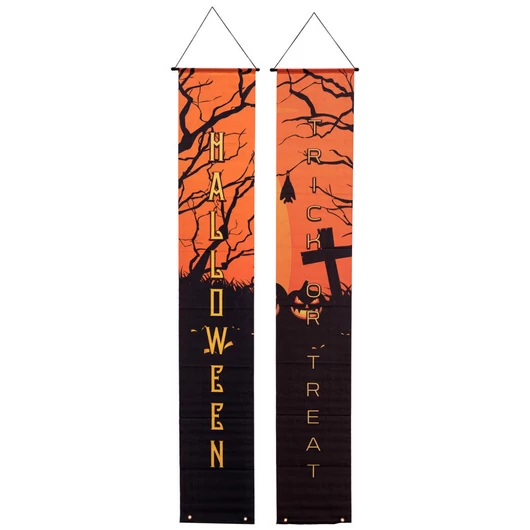 EUROPALMS Halloween Banner, Haunted House, Set of 2, 30x180cm