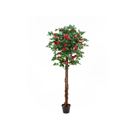 EUROPALMS Camelia red cemented, artificial plant, 180cm