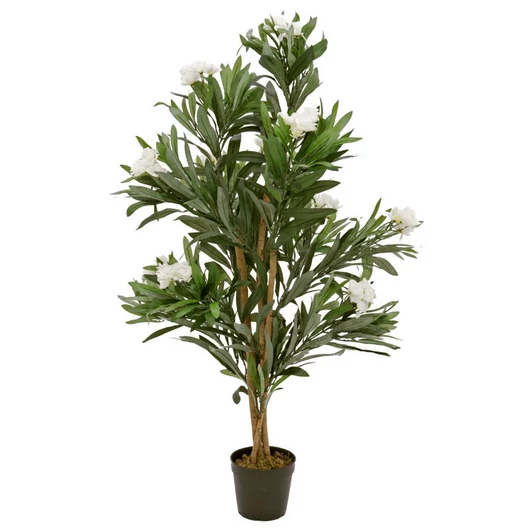 EUROPALMS Oleander tree, artificial plant, white, 120 cm