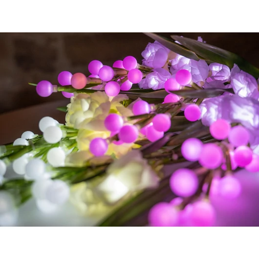 EUROPALMS Arum set, 3 branches with LEDs, pink 85cm