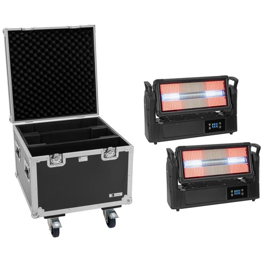 EUROLITE Set 2x LED IP Mega PIX Strobe 714 SWING + Flightcase with wheels