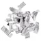 TCM FX Metallic Confetti rectangular 55x18mm, silver, laser effect, 1kg