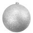 Kép 1/3 - EUROPALMS Deco Ball 10cm, silver, glitter 4x