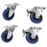 Kép 1/3 - ROADINGER Set Swivel castors 100mm blue 2x RD-100 + 2x RD-100B with brake