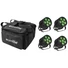 Kép 1/3 - EUROLITE Set 4x LED Silent Par 6 QCL Floor bk + Soft Bag