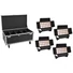 Kép 1/3 - EUROLITE Set 4x Multiflood IP 18x10W RGBW Wash CRMX + Case with wheels