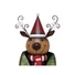 Kép 3/8 - EUROPALMS Reindeer with Coat, Metal, 155cm, green